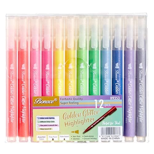 Silber Glitzer Bibel Textmarker, 12 Teiliges Farben	Setzliste, Hobbyist Bibelmarker, Bibel Zubehör zum Markieren und Org