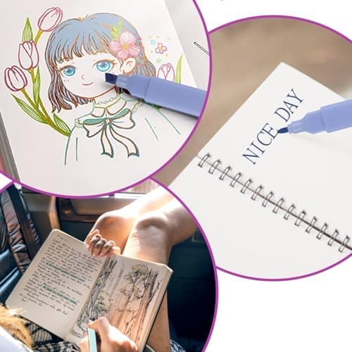 Pastell Textmarker Set mit Doppelspitze für Journaling, Planer und Büro - 12 Stück Ästhetische Marker in Verschiedenen F