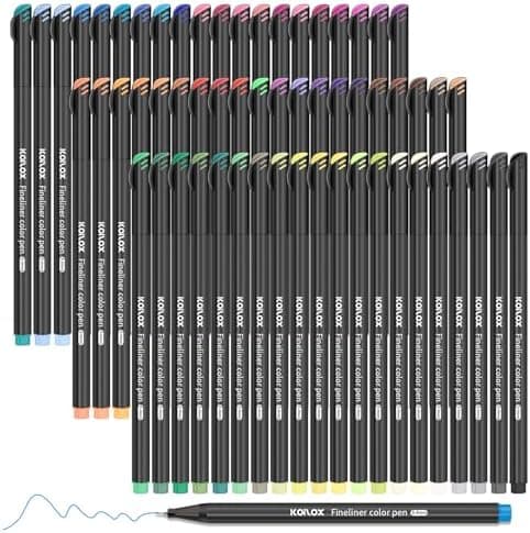 Koilox Fineliner Stifte Set 36 Farben für Zeichnen und Skizzen
| Koilox Fineliner Stifte Set 0,4 mm Spitze für Journali