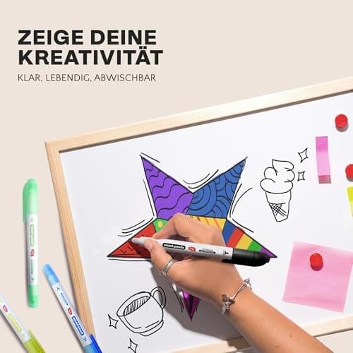 Whiteboard Marker von SmartPanda – Abwischbare Stifte, Doppelspitze, 12er Set - Perfect für Meetings - Länger haltbar –
