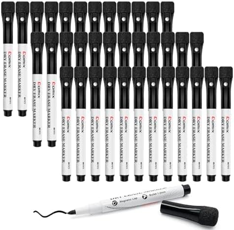 ComixMagnetschreibstifte Fine Tipp Wite Clean Spiegelmarkern Low Duft 36 Pack 12 Farben Kinder Lehrer