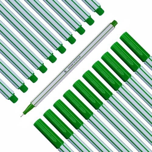 10x Fineliner Schwarz für Precises Schreiben und Zeichnen im Büro und zu Hause
| 10x Metallgefaserte Fineliner mit fein