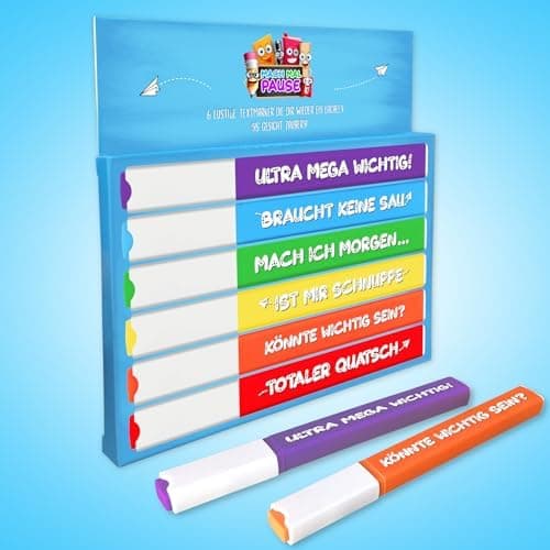 8x Lustige Textmarker - das frech bunte Marker Set für Studenten, Schüler, Lehrer und Kollegen - Highlighter Stifte für