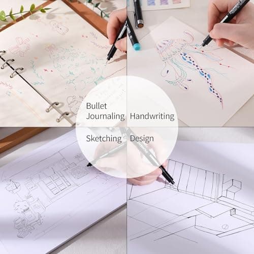 TWOHANDS Micro Fineliner Stifte 12 Farben, 0.25mm Ultrafeine Spitze, Wasserfest, für Künstler und Illustratoren, perfekt