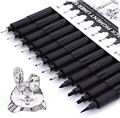 TWOHANDS Micro Fineliner Stifte 12 Farben, 0.25mm Ultrafeine Spitze, Wasserfest, für Künstler und Illustratoren, perfekt