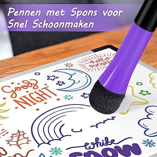 Whiteboard Marker 12 Farbe + Schwamm Magnete + Lehrer Zubehör + Schule Zuhause Büro + Abwischbare Stifte + Magnettafel