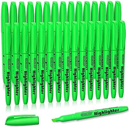Shuttle Art Textmarker, 30 Stifte, Grün, schnell trocknender, ungiftiger, fluoreszierender Markierer für Erwachsene und