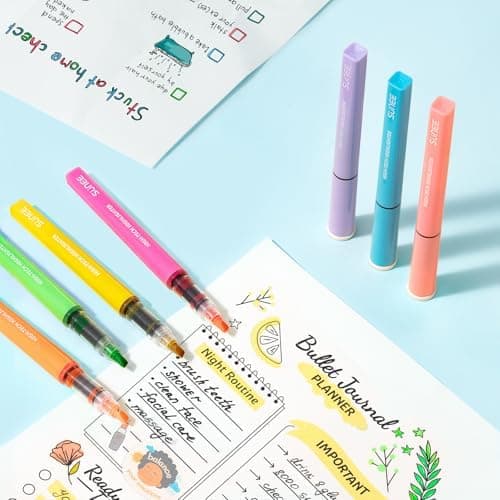 SUNEE Highlighter Pen mit Keilspitze, Bibel Textmarker Set in 8 Farben für Bibel-Leser und Notiznehmer droitside