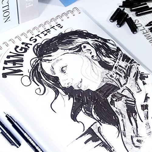 AKARUED Fineliner Schwarz Stifte zum Bullet Journal und Künstlerische Illustration, Wasserfest und permanent, 12 Stück F