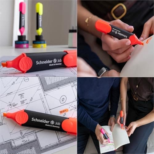 Schneider Job 150 Pastell Textmarker - recycelter Kunststoff, Der blaue Engel ausgezeichnet, 10er Pack rosé