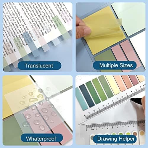 700 Transparente Haftnotizen for Buch-Annotieren, Pastell Highlighter Pen Set No Bleed Dry Fast,Perfect for Bibel-Tabs