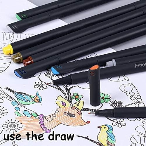 Finer Fineliner Stifte Beupro 24 Farben — Precision-Line Set 0,4mm, ideal für Kalligraphie, Design, Malerei und Comics f