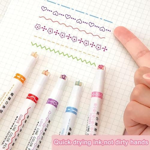 20 Stück Bunter Highlighter für Notizen und Zeichnung, Mehrere Farben 0.5mm Schnelltrocknende Tinte Markierstift Verwend