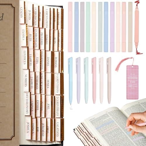 CANIPHA 12 nicht verlaufende Bibel Textmarker und 6 glatte Bibelstifte für Bibel-Lernzubehör, Bibel-Marker und Bibel-Tag