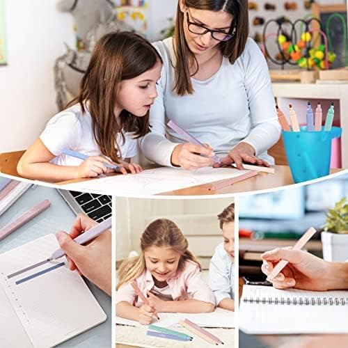 MARFOREVER Pastell Textmarker, 6 Stück Dual Tips Highlighter Pen Marker für Schüler und Office Worker bei Schul- und Bür