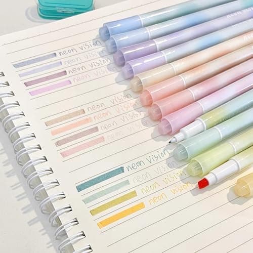 Pastell Set Textmarker 12 Farben Doppelspitze Highlighter Pen für Aesthetic Schulbedarf
| Leuchtstifte Textmarker Paste