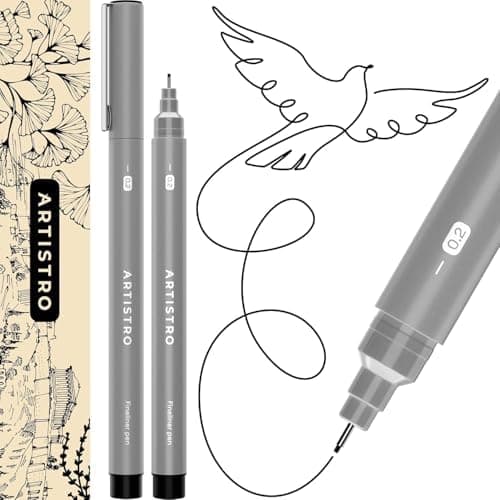 Artistro Fineliner Stifte Set, Wasserfest Tuschestifte, Zeichnen und Illustration, Kalligraphie und Handlettering, 2 Stü