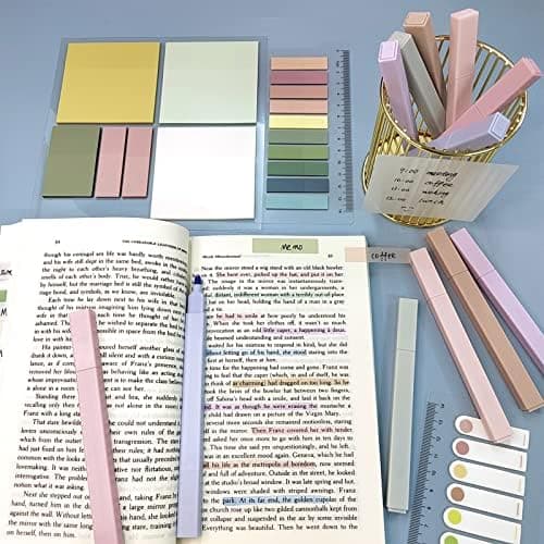 700 Transparente Haftnotizen for Buch-Annotieren, Pastell Highlighter Pen Set No Bleed Dry Fast,Perfect for Bibel-Tabs