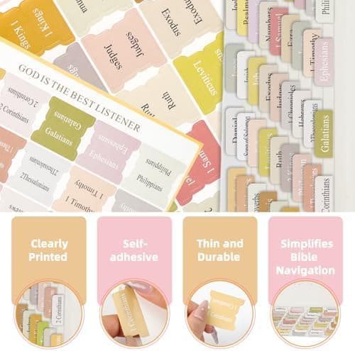 75 Stück Rosa Grau Bible Tabs, einfacher Bible Zubehör für Frauen und Männer bei der Bibelstudie - Bible Register für ei