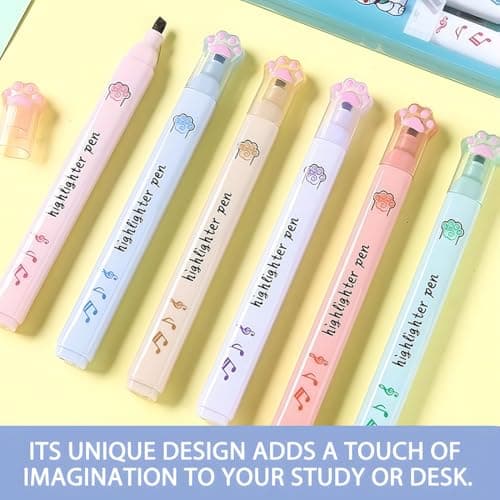 6'S Farbe Textmarker Set - Aesthetic Marker Stifte für Journal, Bibel, Planer, Notizen & School Office Supplies - Mehrfa