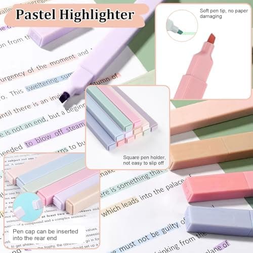 Textmarker Pastell Set 24 Stück - Aesthetic Stifte für Schule und Büro
| Highlighter Pen Marker Pastell Assorted Farben