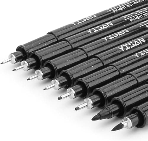 Schwarze Kunststifte YISAN 70313 - Ideal fürreported Design und Make-up-Aufträge
| YISAN Schwarz Pigment Liner Set 7031