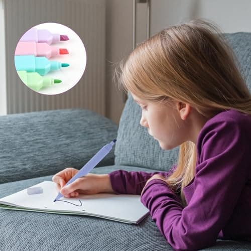 Pastell Textmarker Set mit Doppelspitze für Journaling, Planer und Büro - 12 Stück Ästhetische Marker in Verschiedenen F