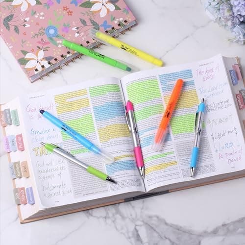 Mr. Pen Bibel-Textmarker und Stifte - keine Ausbluthen, Christliche Geschenke, 8 Stück Set, Gel-Textmarker, Bibel-Tagebu