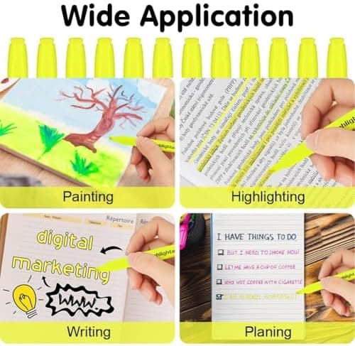30 Stück Highlighter mit Keilspitze - Keulenschutz gegen Austrocknung für Büro und Studenten - Perfekter Notizenmarker
