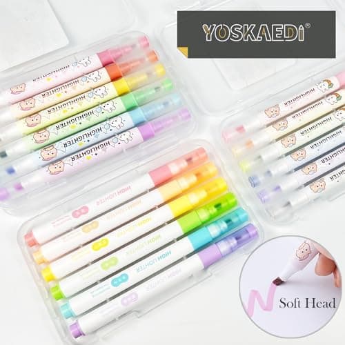 18 Pastell Textmarker Leuchtstift Mit Zwei Spitzen, MeißEl Und Fine Highlighter Pen Für Journaling und Schulzubehör, 60m