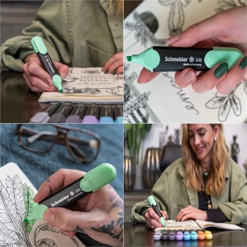 Schneider Job 150 Pastell Textmarker - recycelter Kunststoff, Der blaue Engel ausgezeichnet, 10er Pack rosé
