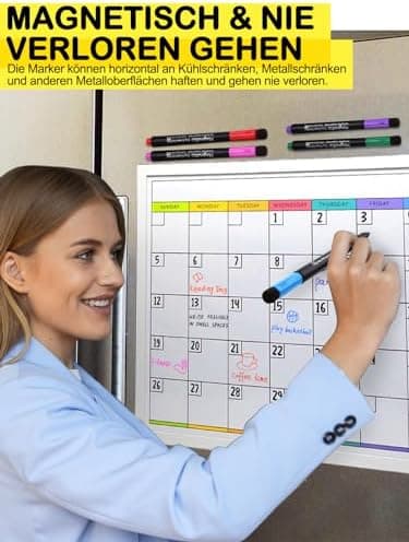 Magnetische Whiteboard Marker Weißwandstifte 12 Stücke Schwarz für Schule und Büro