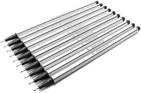 10x Fineliner Schwarz für Precises Schreiben und Zeichnen im Büro und zu Hause
| 10x Metallgefaserte Fineliner mit fein