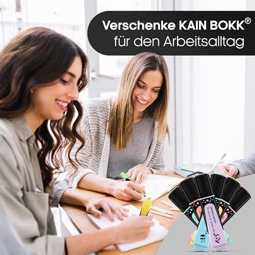 6x Textmarker Pastell - Geschenkbox & Anleitung - Anti Stress - Büro, Schule, Studium, Uni - Perfektes Abschiedsgeschenk