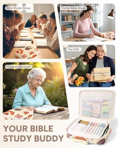 WEMATE 76 Bibelstudienzubehör mit Bibeletui &amp; 15 Textmarkern, perfekt für Bibel Journaling, christliche Geschenke fü