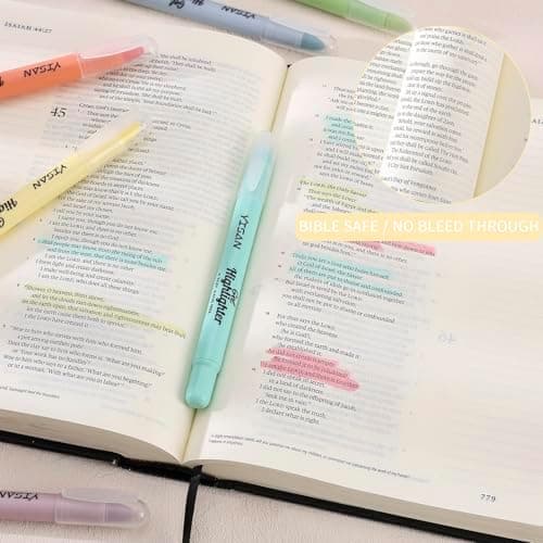 YISAN Bibel Textmarker – Pastellfarben für Bibel Highlights, Ideal für Prediger und Studierende, in 8 Farben Set, 70641