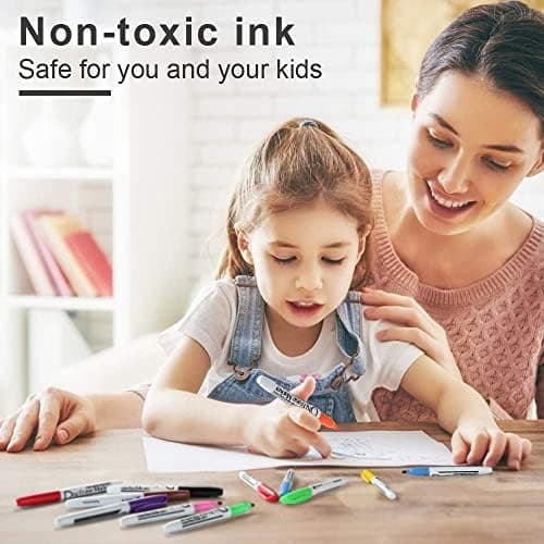 Volcanics Whiteboard Marker Stifte - Rundspitze - Abwischbar - Trocken Rückstandsfrei - Schwarz - 36er Set