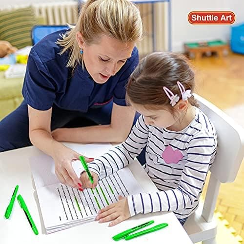 Shuttle Art Textmarker, 30 Stifte, Grün, schnell trocknender, ungiftiger, fluoreszierender Markierer für Erwachsene und