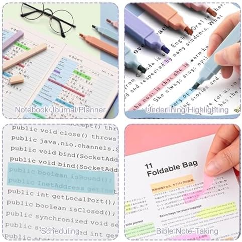12 Textmarker, Doppelkopf Bibel Marker, 900 Handy-Aufkleber und Index-Aufkleber - Ideal für Jedezeit und beliebt bei Stu
