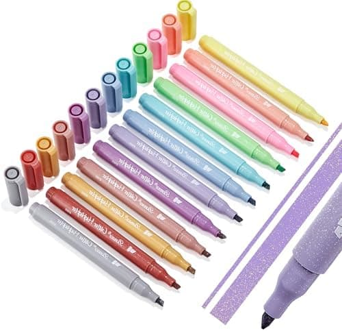 Silber Glitzer Bibel Textmarker, 12 Teiliges Farben	Setzliste, Hobbyist Bibelmarker, Bibel Zubehör zum Markieren und Org