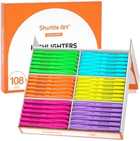 Shuttle Art Textmarker, 30 Stifte, Grün, schnell trocknender, ungiftiger, fluoreszierender Markierer für Erwachsene und