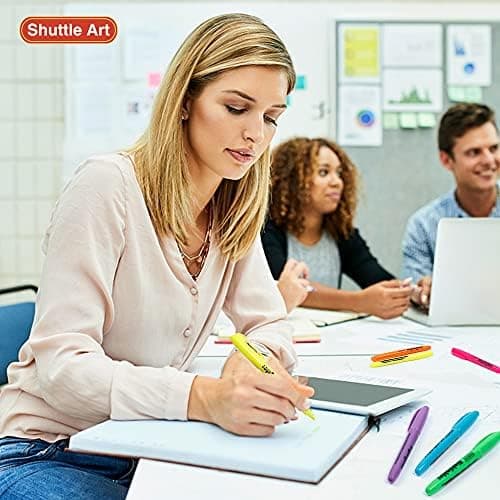 Shuttle Art Textmarker, 30 Stifte, Grün, schnell trocknender, ungiftiger, fluoreszierender Markierer für Erwachsene und