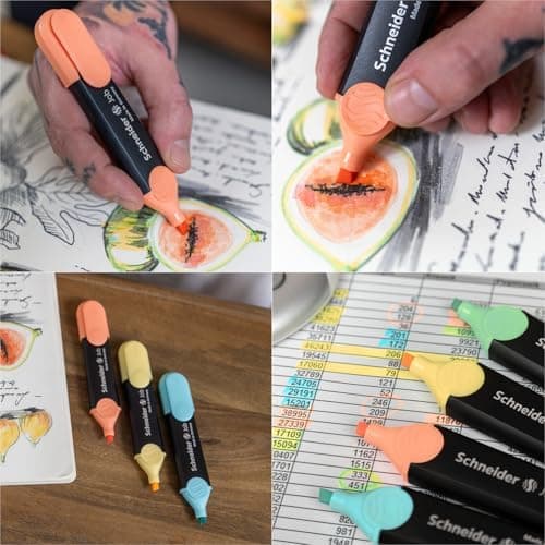 Schneider Job 150 Pastell Textmarker - recycelter Kunststoff, Der blaue Engel ausgezeichnet, 10er Pack rosé