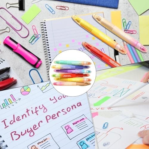 Fluoreszenz-Highlighter Double Ended, 6 Farben, Schnelltrocknend für Bibel, Hauptsache Journaling, Schulbedarf
| Fluore