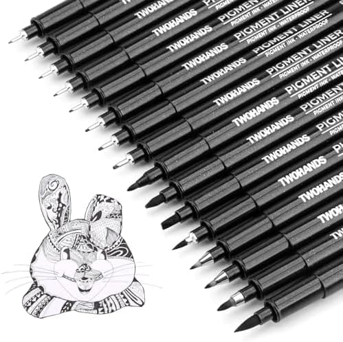 TWOHANDS Micro Fineliner Stifte 12 Farben, 0.25mm Ultrafeine Spitze, Wasserfest, für Künstler und Illustratoren, perfekt