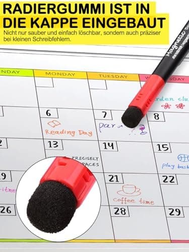 Magnetische Whiteboard Marker Weißwandstifte 12 Stücke Schwarz für Schule und Büro