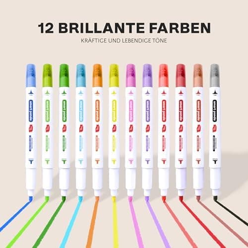 Whiteboard Marker von SmartPanda – Abwischbare Stifte, Doppelspitze, 12er Set - Perfect für Meetings - Länger haltbar –