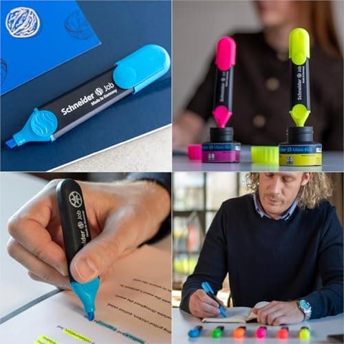 Schneider Job 150 Pastell Textmarker - recycelter Kunststoff, Der blaue Engel ausgezeichnet, 10er Pack rosé