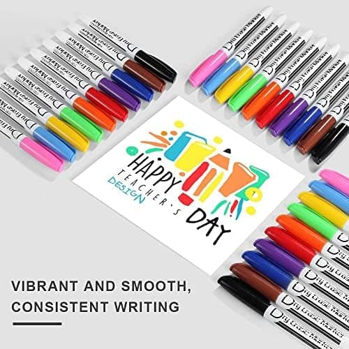 Volcanics Whiteboard Marker Stifte - Rundspitze - Abwischbar - Trocken Rückstandsfrei - Schwarz - 36er Set