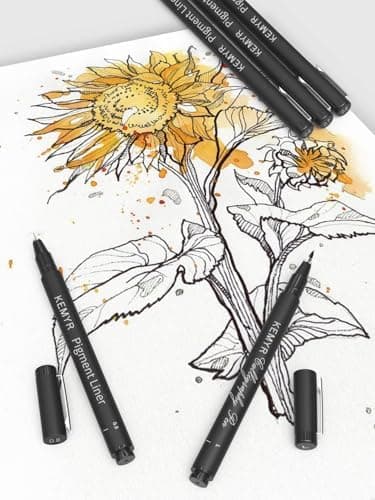 Fineliner Schwarz für Künstler - Wasselfest Zentangle Stifte & Pigment Liner Set (0.03mm-L), 22 Stück